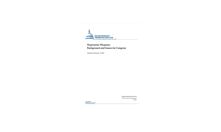 Hypersonic Weapons Background and Issues for Congress