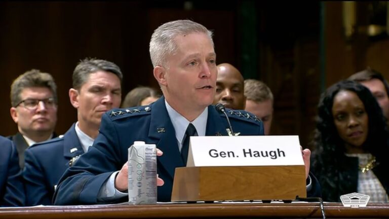 Commander, U.S. Cyber Command Gen. Timothy D. Haugh provides testimony at a Senate Armed Services Committee posture hearing in Washington, D.C., April 10, 2024